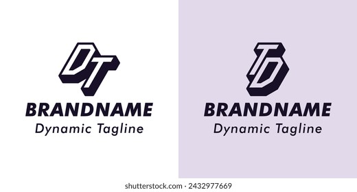 Letters DT and TD 3D Monogram Logo, Suitable for business with DT or TD initials