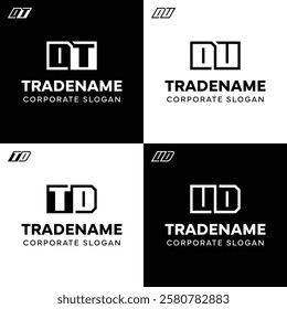 Letters DT TD DU UD Square and Dynamic Logo Set