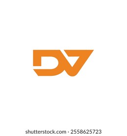 letters dv dynamic simple linked logo vector 