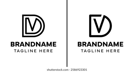 Letters DV Monogram Logo Set, suitable for any brand with VD or DV initials