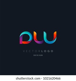 Letters DW, D&W logo, multi colour letters icon vector template.

