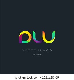 Letters DW, D&W logo, multi colour letters icon vector template.

