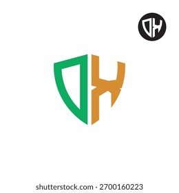 Letras DX Shield Diseño de Logo
