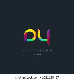 Letters DY, D&Y logo, multi colour letters icon vector template.

