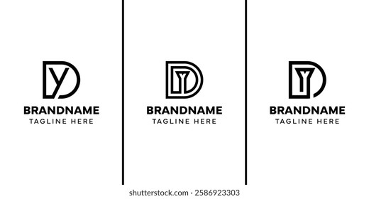 Letters DY Monogram Logo Set, suitable for any brand with YD or DY initials