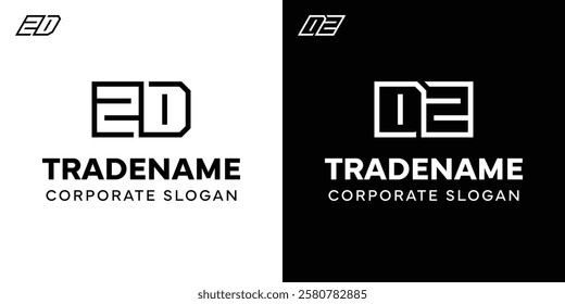 Letters DZ ZD Square and Dynamic Logo Set