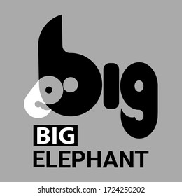 The letters e, b, i, g or the word big are logos that can be edited and changed letters, symbolizing an elephant as a strength for your company.