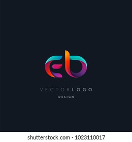 Letters E B, E & B logo, multi colour letters icon vector template.

