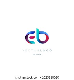 Letters E B, E & B logo, multi colour letters icon vector template.

