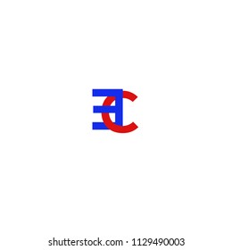 Letters E C, EC joint logo icon vector