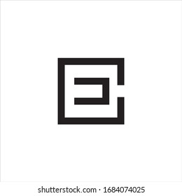 letters E and C linked logo design minimalist concept box