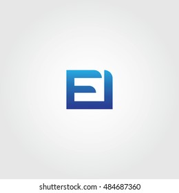 The letters E and I Combined Icon Logo. EI Initial Vector Design Element For Download