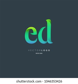 Letters E D joint logo icon vector element.