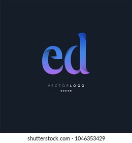 Letters E D joint logo icon vector element.