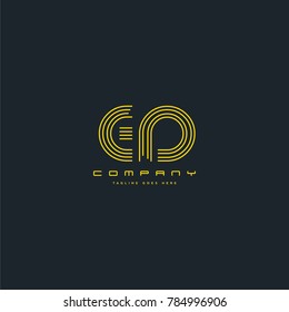 Letters E & D joint logo icon. Stroke letter vector element.
