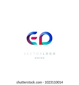 Letters E D, E & D logo, multi colour letters icon vector template.

