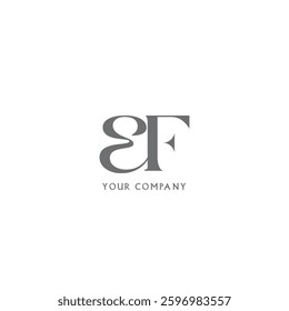 Letters E F  Joint logo icon vector template. EPS 10