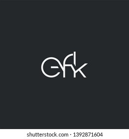 Letters E F K Joint logo icon vector element.