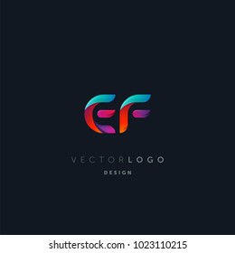 Letters E F, E & F logo, multi colour letters icon vector template.

