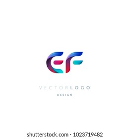 Letters E F, E & F logo, multi colour letters icon vector template.