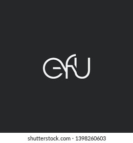 Letters E F U Joint logo icon vector element.
