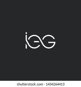 Letters I E G Joint logo icon vector element.