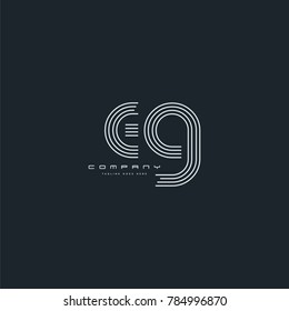 Letters E & G joint logo icon. Stroke letter vector element.

