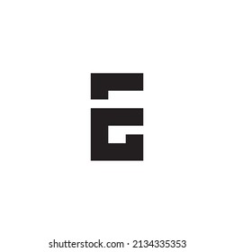 
letters E and G, number 6, simple symbol outline vector logo