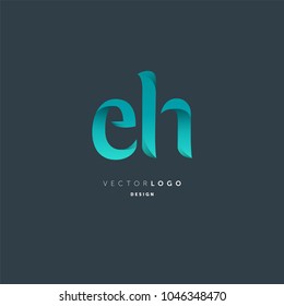 Letters E H joint logo icon vector element.
