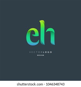 Letters E H joint logo icon vector element.