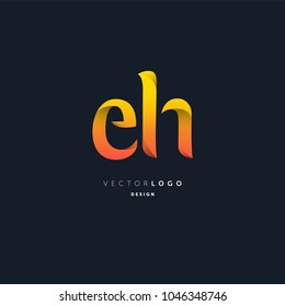 Letters E H joint logo icon vector element.
