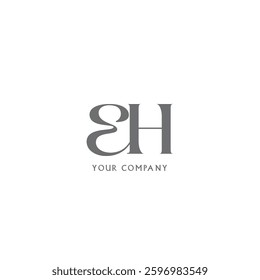 Letters E H  Joint logo icon vector template. EPS 10