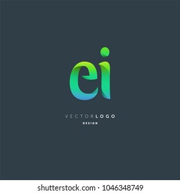 Letters E I joint logo icon vector element.