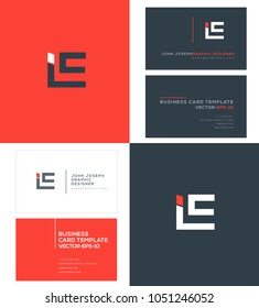 Letters I E, I & E joint logo icon with business card vector template.