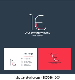 Letters I & E joint logo icon with business card vector template.
