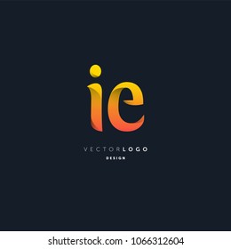 Letters I & E joint logo icon vector element.
