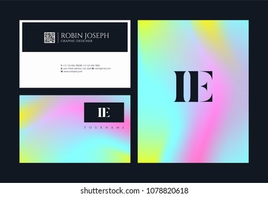 Letters I E, I & E joint logo icon with business card vector template.