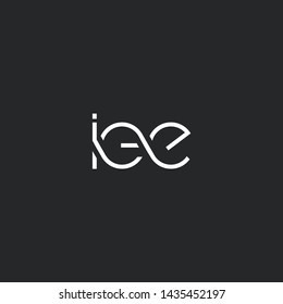 Letters I E E Joint logo icon vector element.