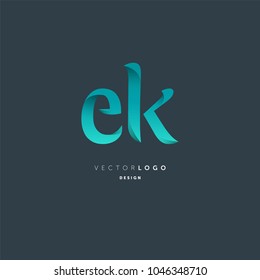 Letters E K joint logo icon vector element.