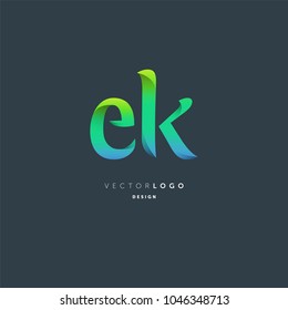Letters E K joint logo icon vector element.
