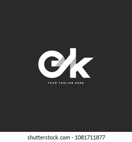 Letters E K joint logo icon with business card vector template.
