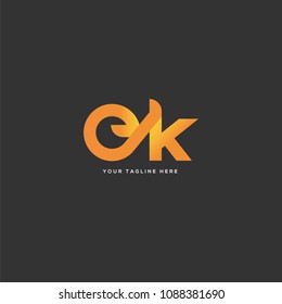 Letters E & K logo icon vector template.
