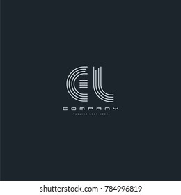Letters E & L joint logo icon. Stroke letter vector element.
