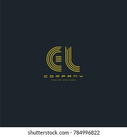 Letters E & L joint logo icon. Stroke letter vector element.
