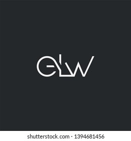 Letters E L W Joint logo icon vector element.