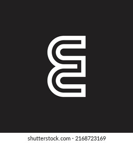 letters e linear geometric simple logo vector