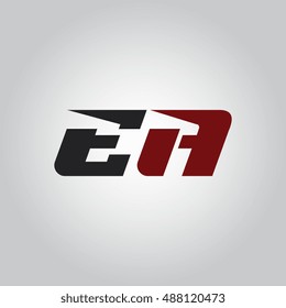 The letters E and A logo automotive black and red colored