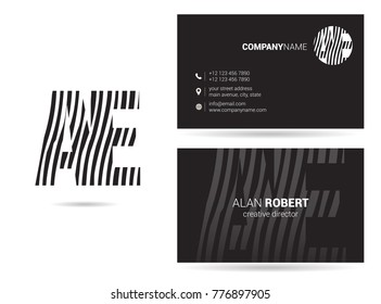 Letters A E Logo icon with Business Card Template Vector.