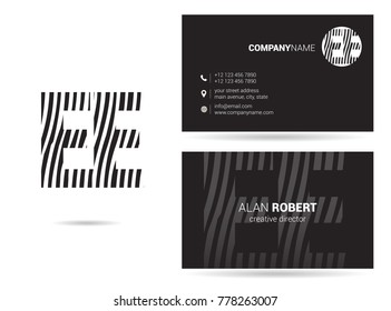 Letters E E Logo icon with Business Card Template Vector.