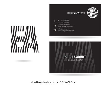 Letters E A Logo icon with Business Card Template Vector.